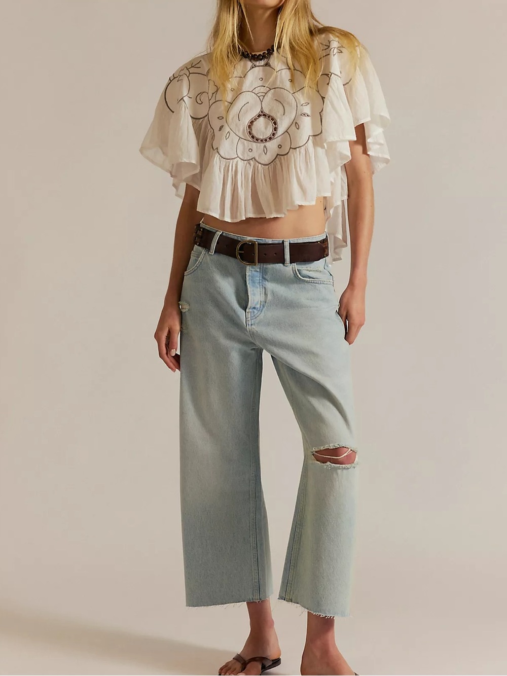 Free people we the free deep trance boyfriend distressed jeans size 28